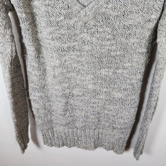 American Eagle Tunic Sweater Womens Beige Deep V Neck Knit Cottagecore Y2K New - Picture 6 of 15